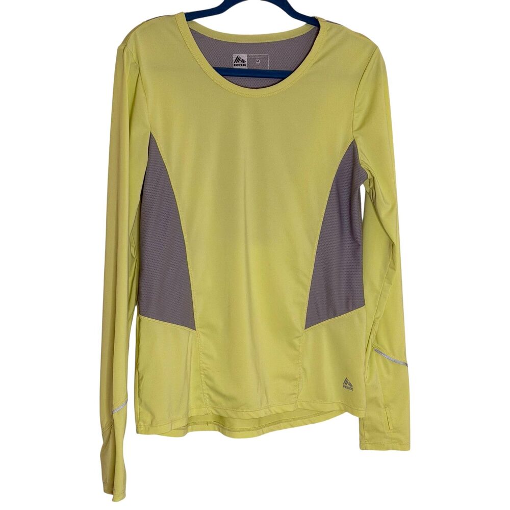 RBX Performance Running Workout Shirt Top Mesh Active Yellow Green M